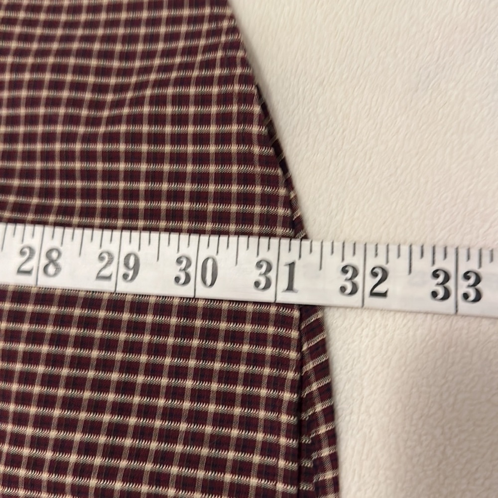 VGUC burgundy, cream, black plaid Haggar button down shirt size XL - Picture 5 of 6